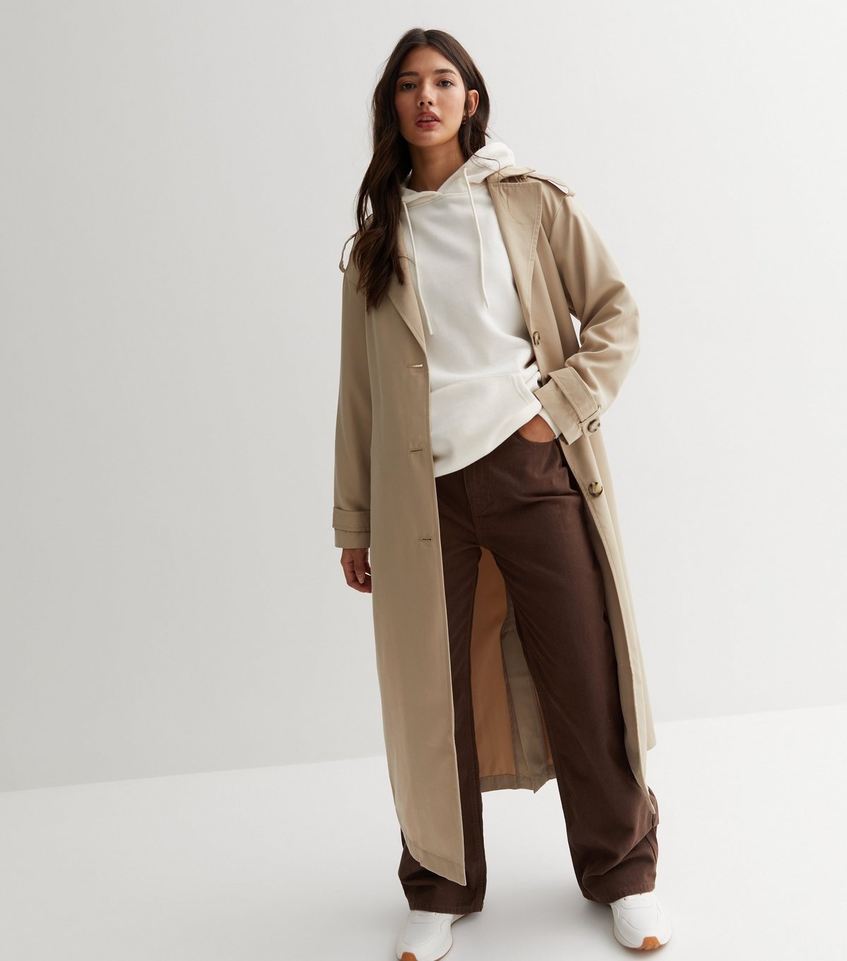 New Look Women's Off White Pocket Front Hoodie New Look - 3