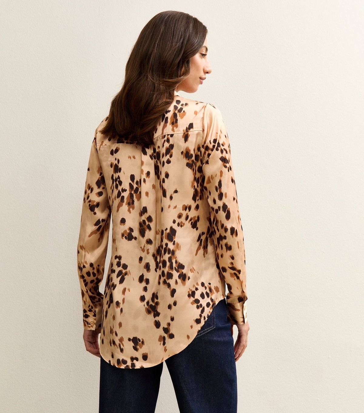 New Look Women's Tall Pink Animal Print Satin Blouse New Look - 4