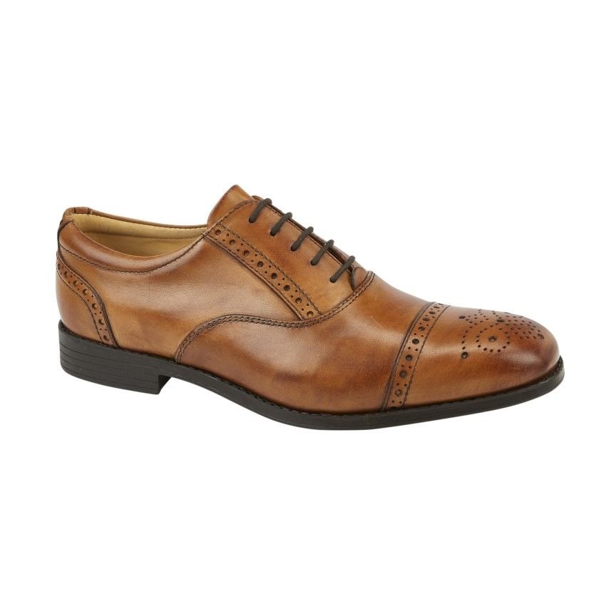 Tredflex Tredflex Men's Leather Brogues in Tan - 4