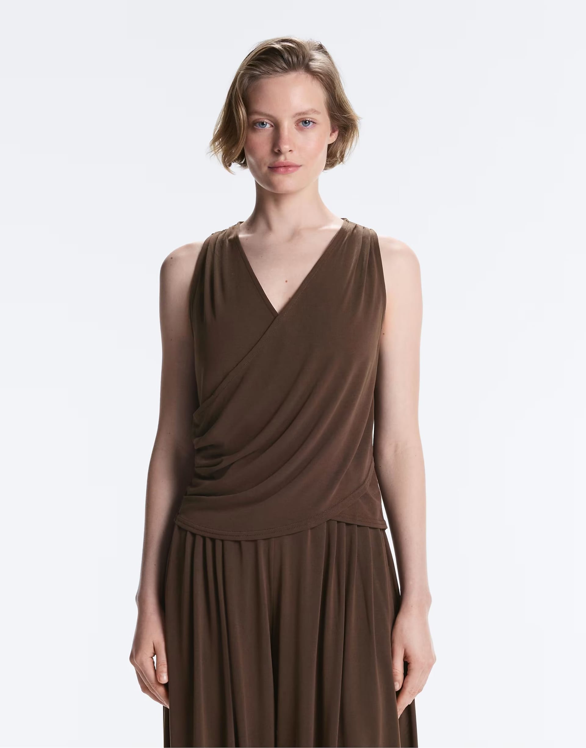 ASOS Dark Brown Modal Blend Wrap Dress