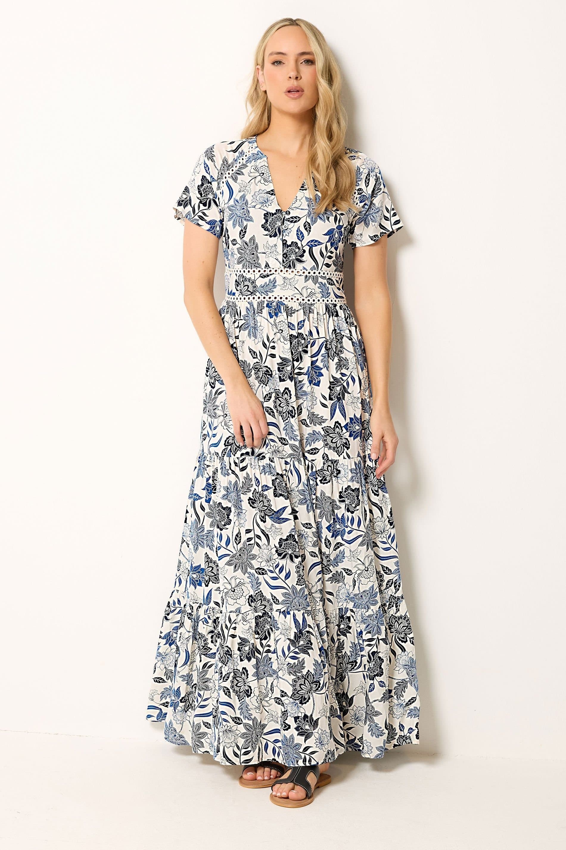 Long Tall Sally Long Tall Sally Women's Tall Lace Detail Maxi Dress in White
