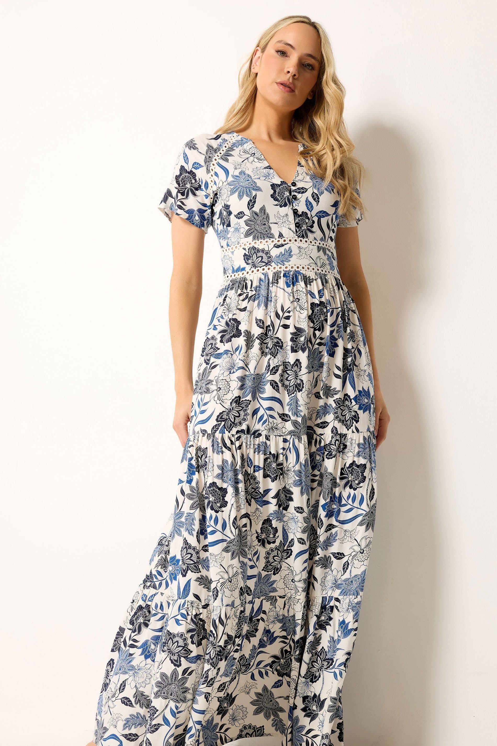 Long Tall Sally Long Tall Sally Women's Tall Lace Detail Maxi Dress in White - 4