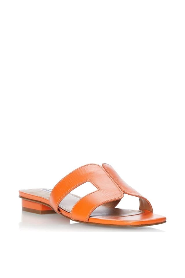 Dune London Dune London Women's 'Loupe' Leather Sliders in Orange - 2