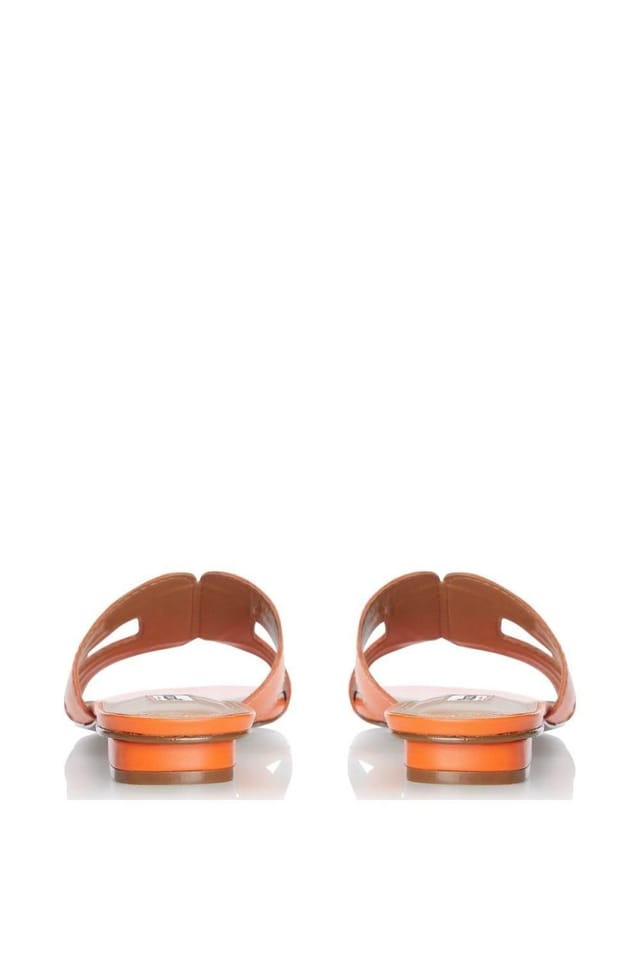 Dune London Dune London Women's 'Loupe' Leather Sliders in Orange - 3