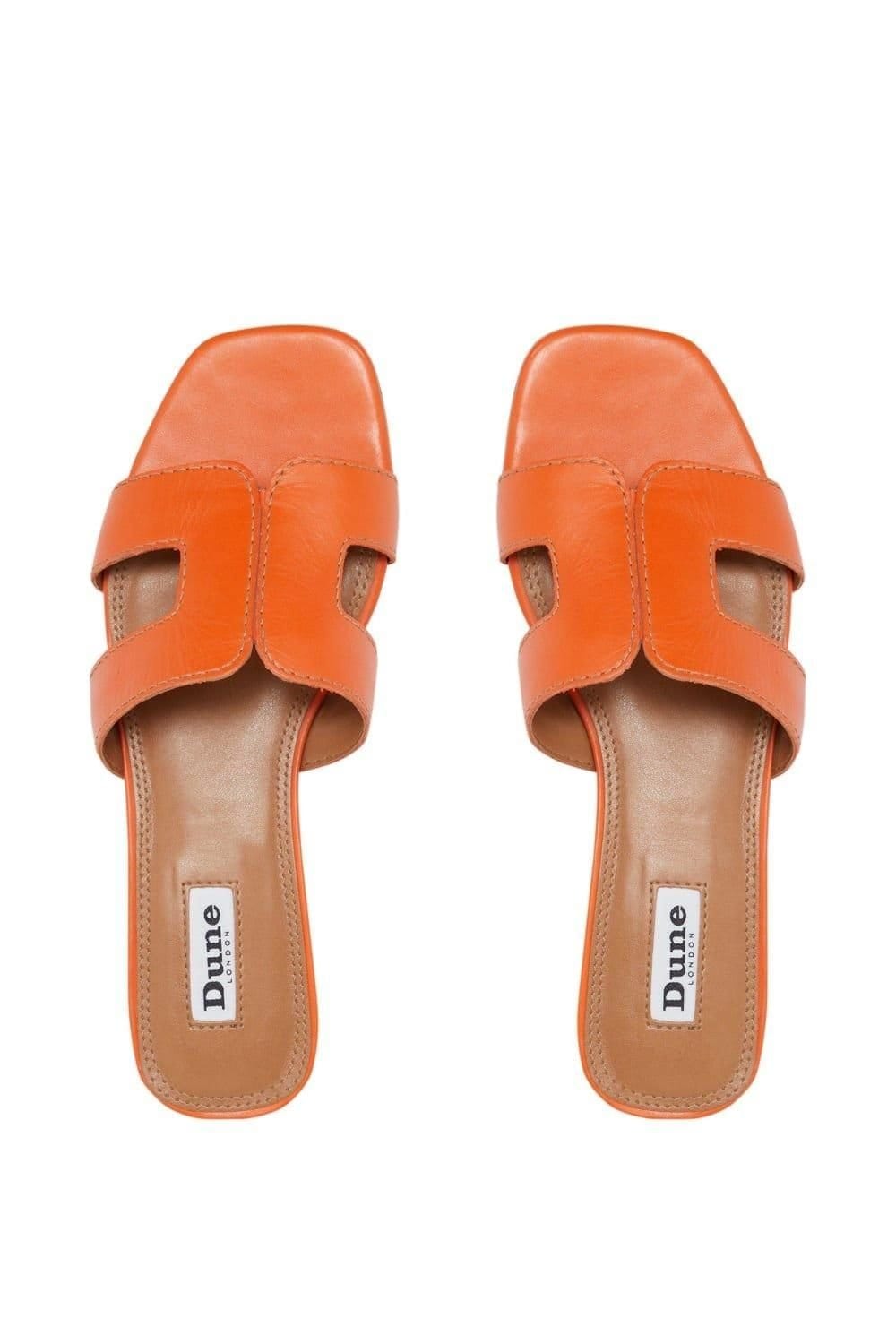 Dune London Dune London Women's 'Loupe' Leather Sliders in Orange - 4