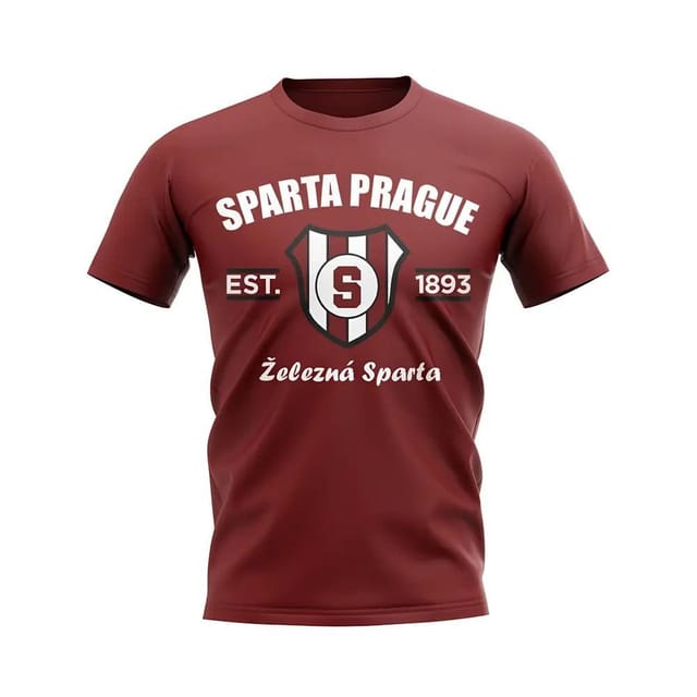 Sparta Prague Sparta Prague Men's Personalised Established Football T-Shirt in Maroon - 2