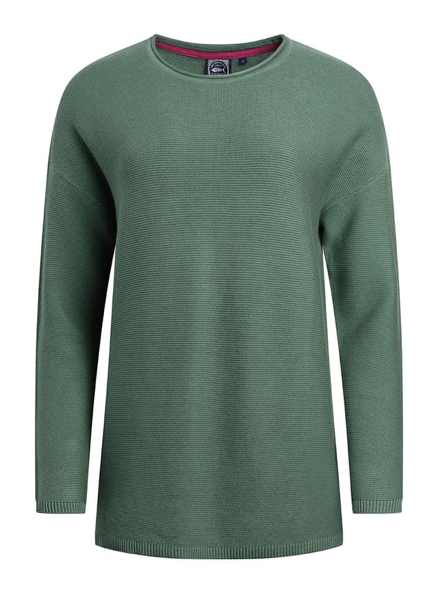 Weird Fish Weird Fish Women's Dalla Knitted Crew Neck Jumper in Turquoise - 2
