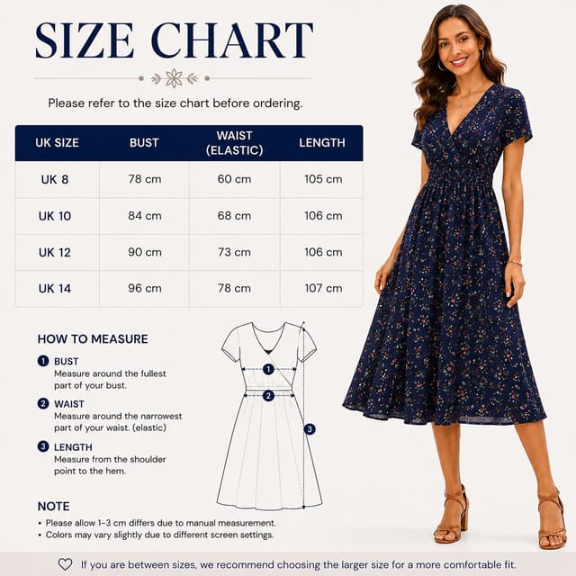 Lovii Lovii Women's Evelyn Floral Chiffon High Waist Midi Dress Navy - 2