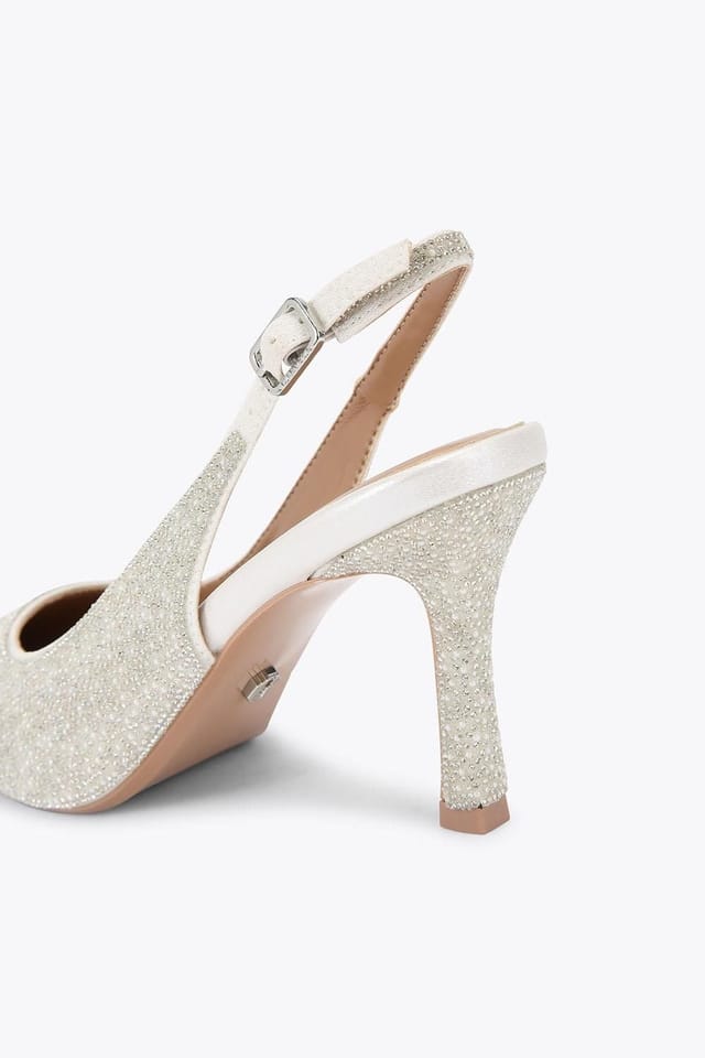 Carvela Carvela Women's 'Corletta Sling Court' Fabric Heels in White - 3