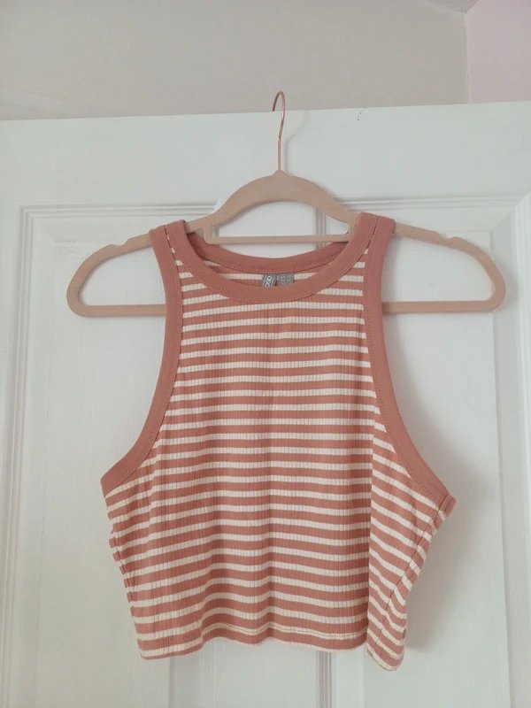 ASOS asos striped halter neck crop top - 1