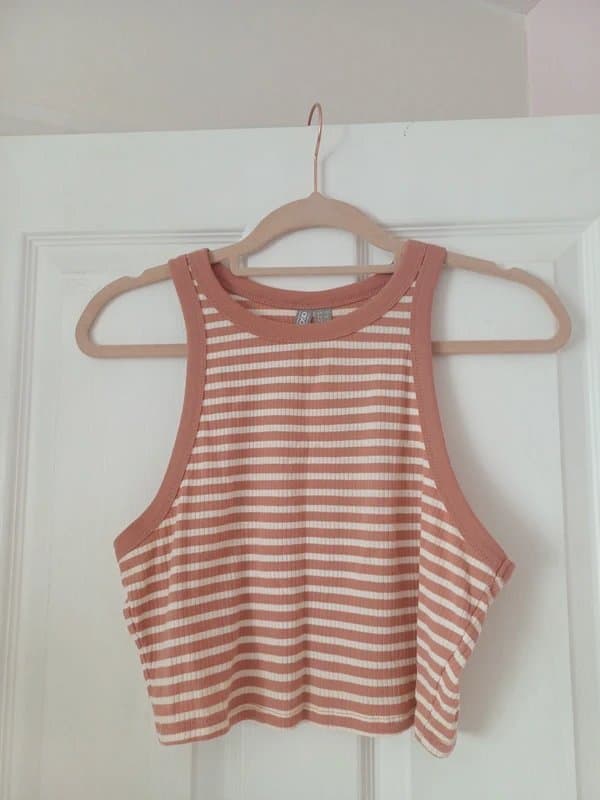 ASOS asos striped halter neck crop top