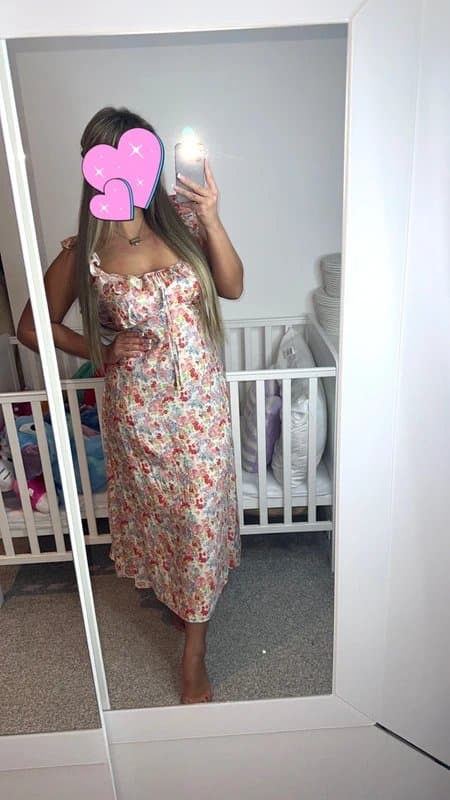 New Look Multicolour floral print ruffle trim midi dress