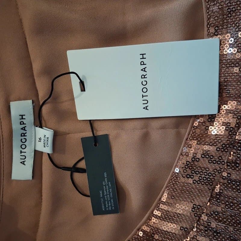Autograph Rose Gold, Sequin, Pleated Skirt from Autograph by Marks & Spencer