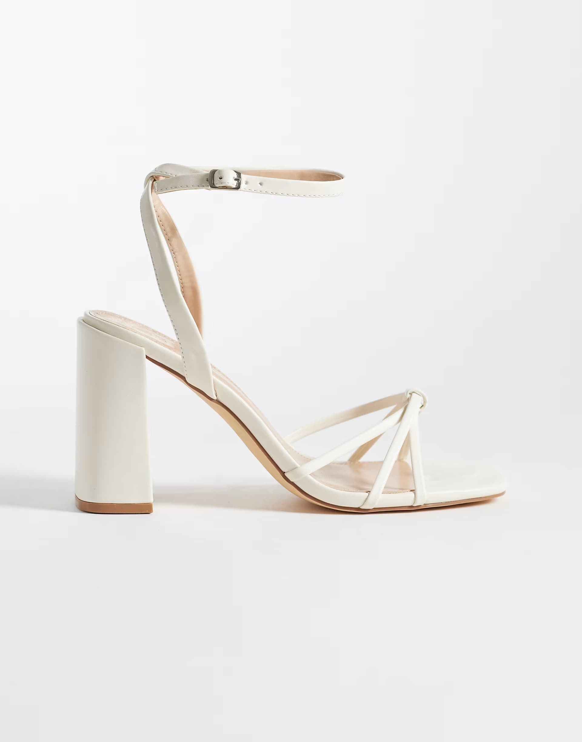 ASOS ASOS White Strappy Barely There Block Heeled Sandal