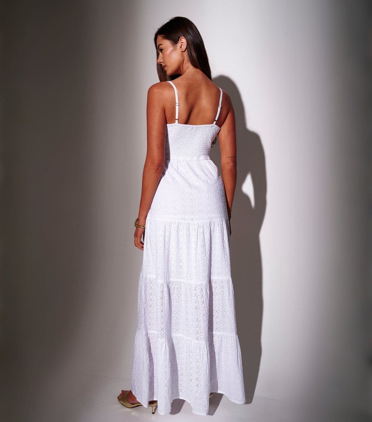South Beach Women's White Broderie Anglaise Twist Maxi Dress South Beach New Look - 4