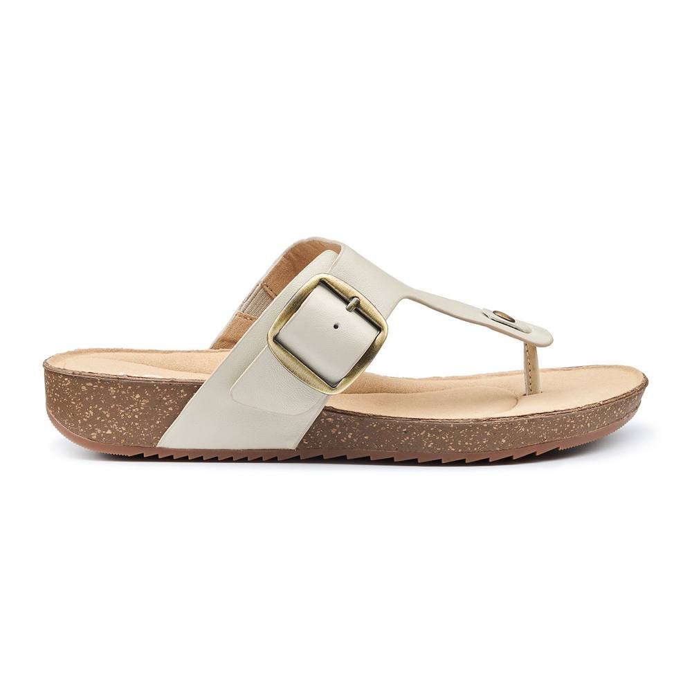 Hotter Hotter Women's 'Resort' Toe-Post Sandals in Cream - 3