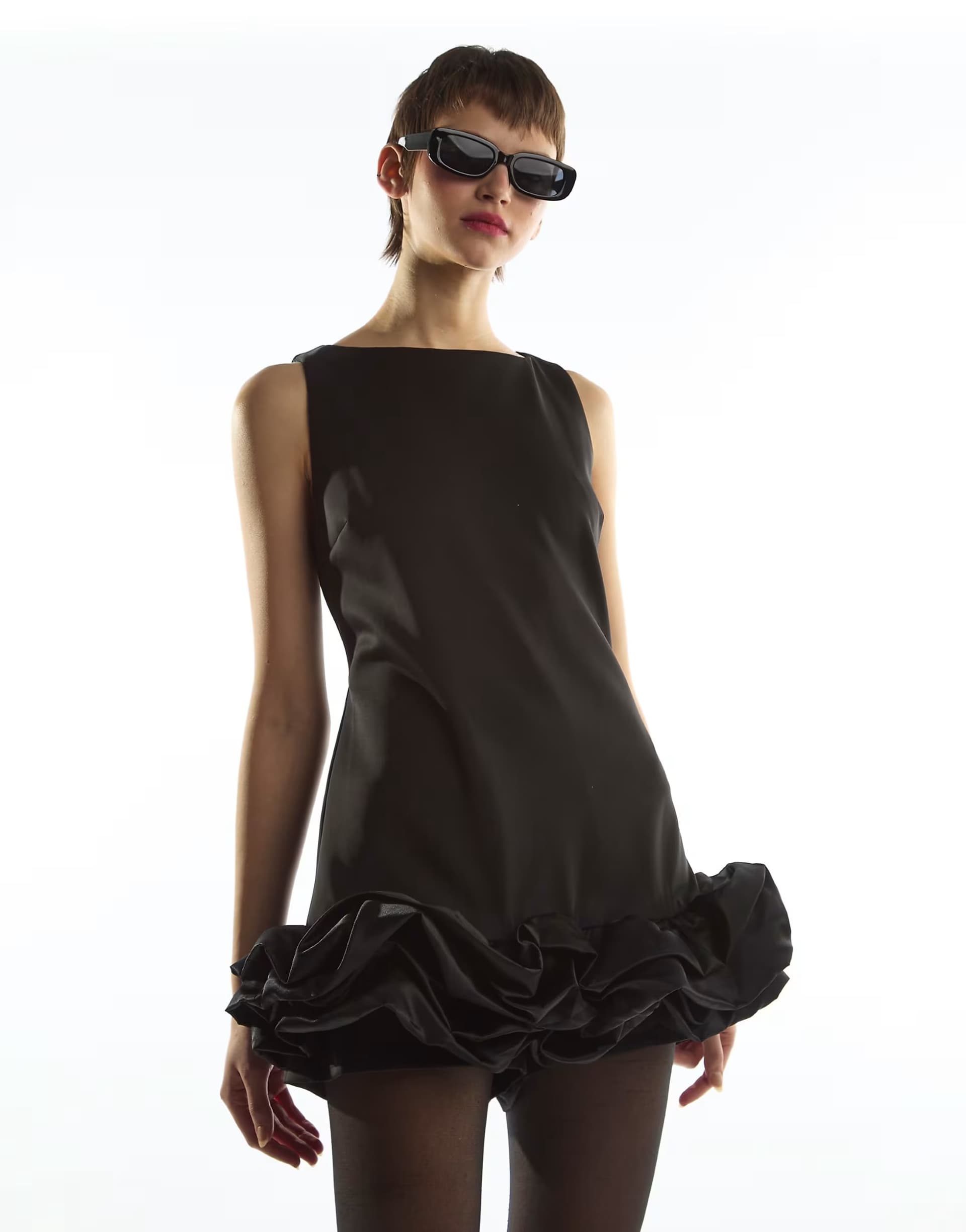 ASOS Glamorous Ruffle hem playsuit in black