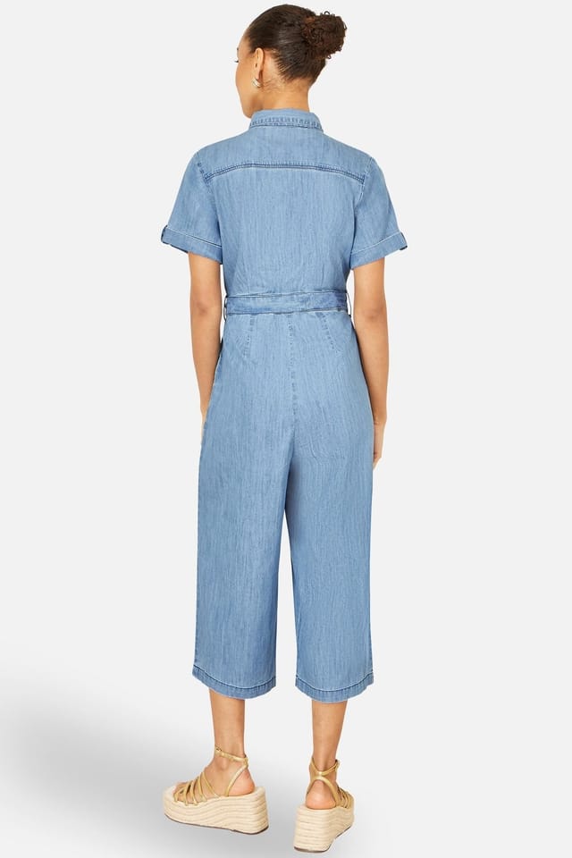 Yumi Yumi Women's Cotton Denim Jumpsuit in Light Blue - 3