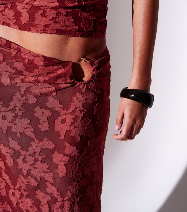 South Beach Women's Dark Red Ring Detail Maxi Skirt South Beach New Look - 2