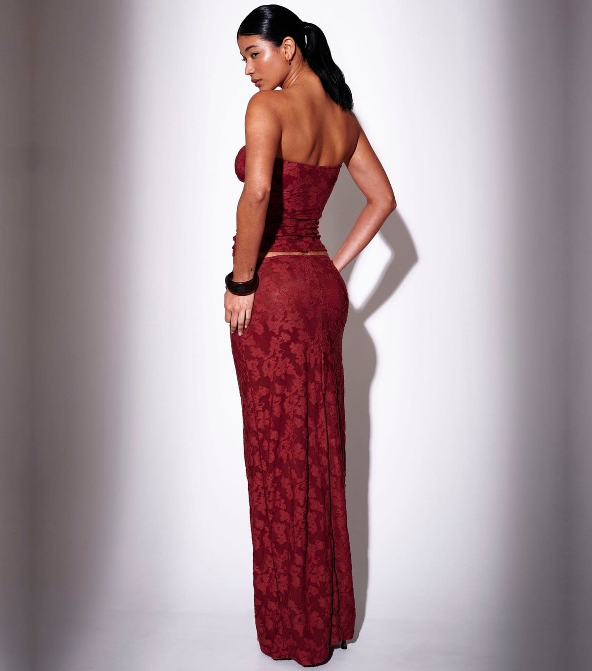 South Beach Women's Dark Red Ring Detail Maxi Skirt South Beach New Look - 4