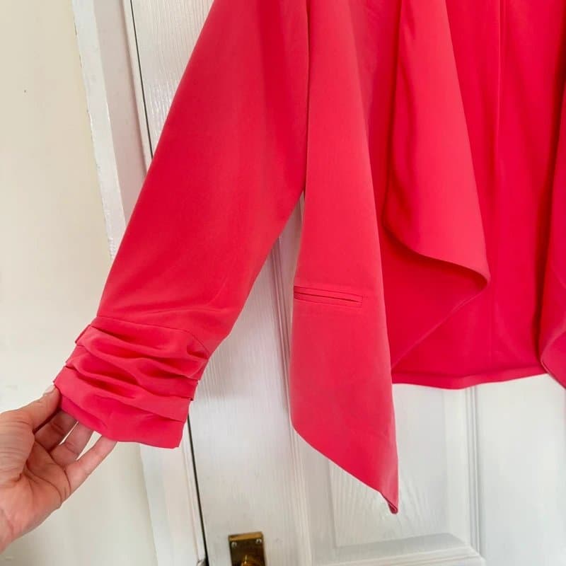 New Look Women’s New Look pink stylish spring summer waterfall draped blazer size 12 excellent condition