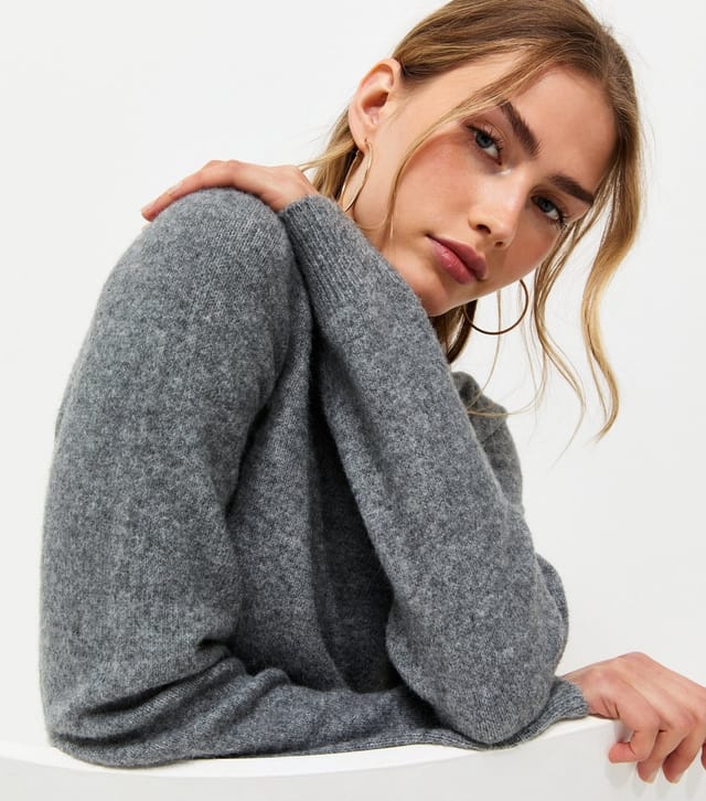 New Look Women's Grey Knitted Crew Neck Jumper New Look - 3