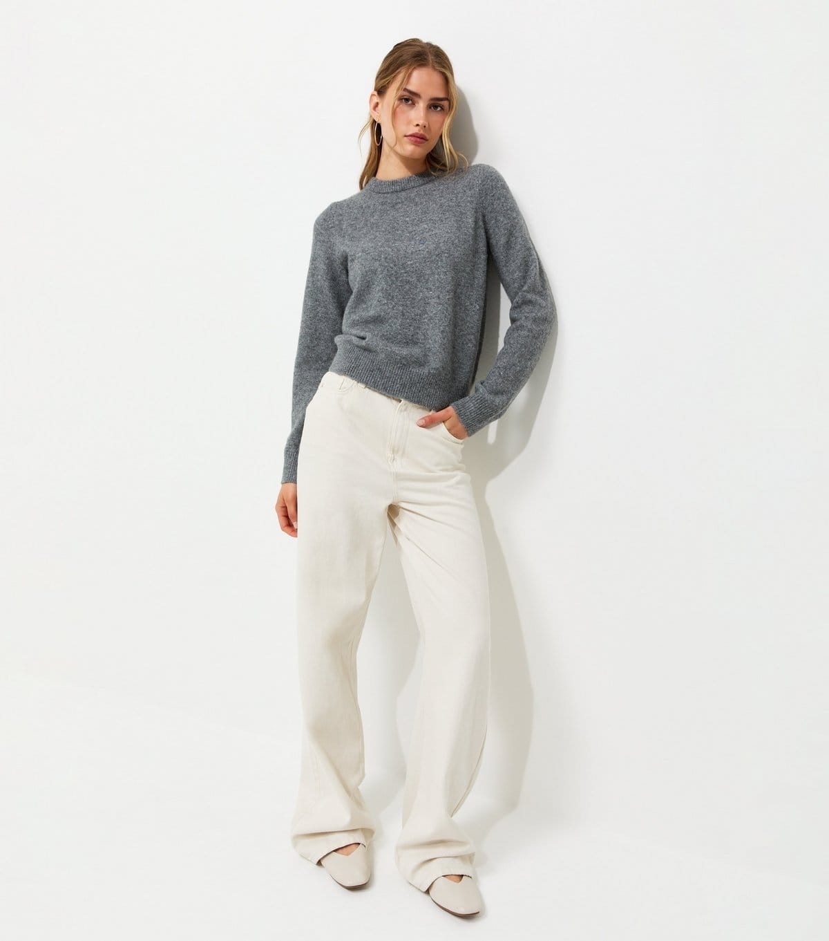 New Look Women's Grey Knitted Crew Neck Jumper New Look - 4