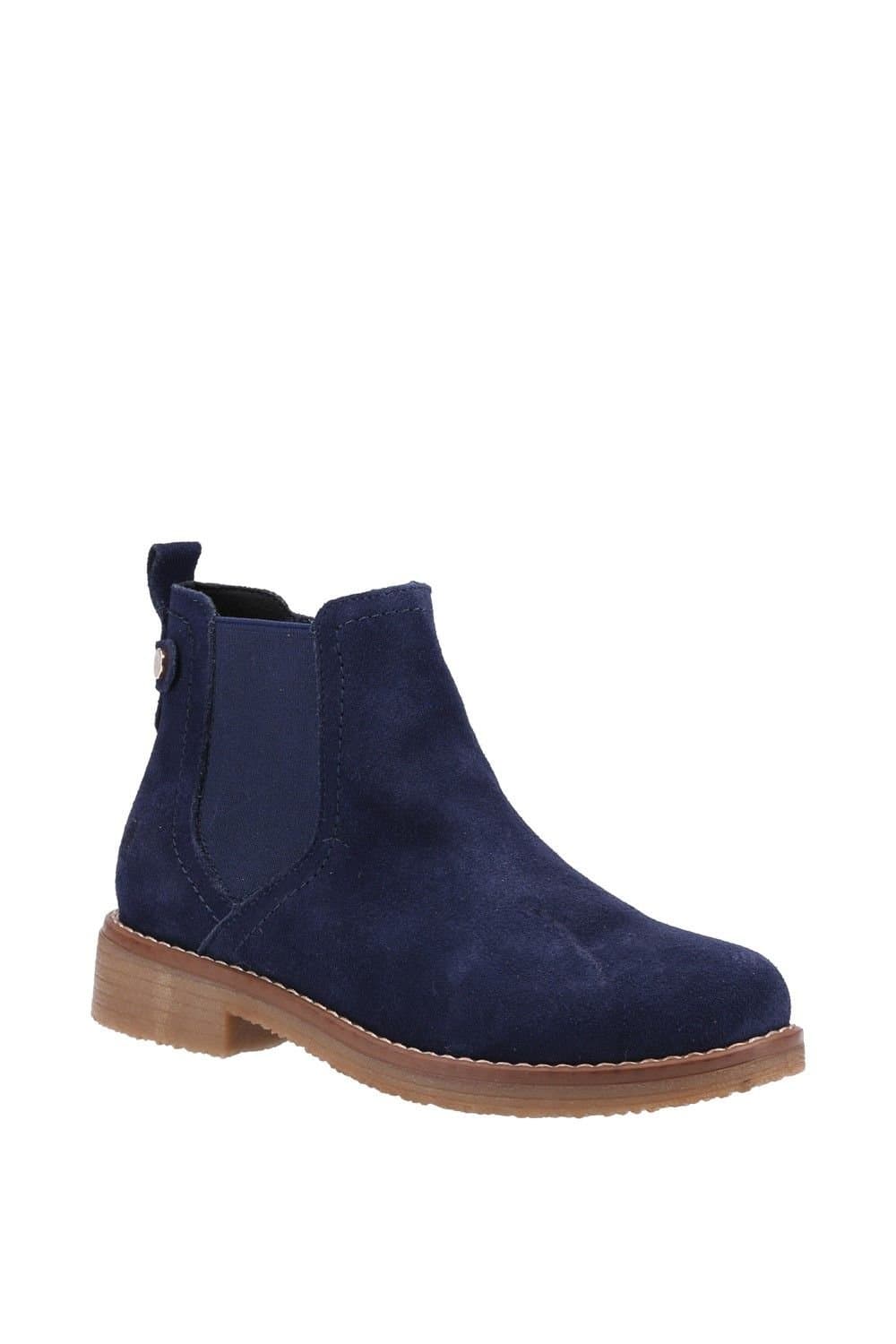 Hush Puppies Hush Puppies Navy Suede Ankle Boots with Fleece Lining