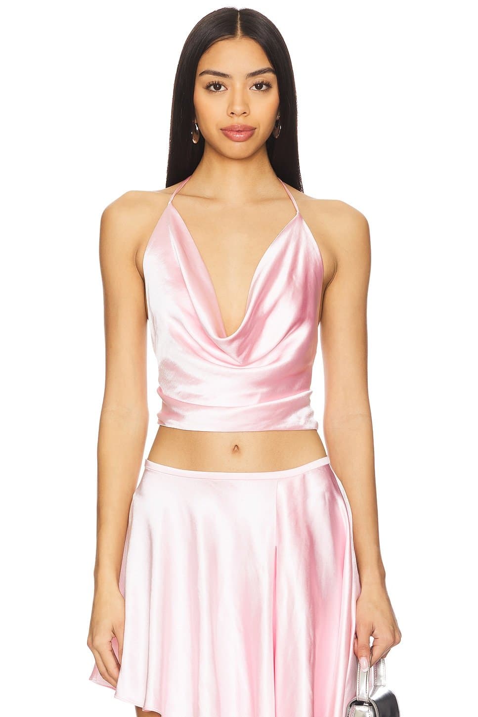 revolve Revolve Andreama Satin Halter Top in Petal Pink