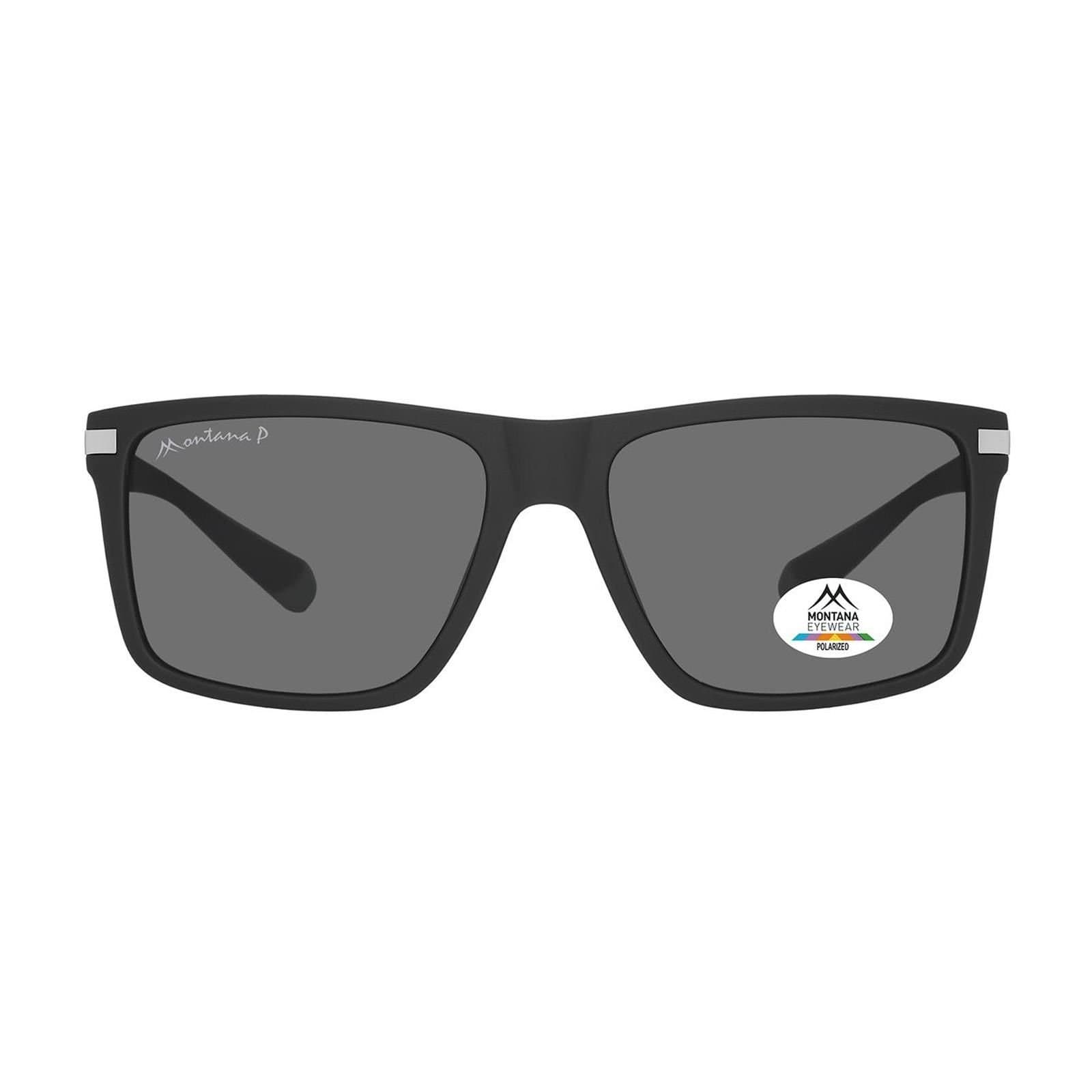 montana montana Men's Rectangle Black Grey Polarized MP197