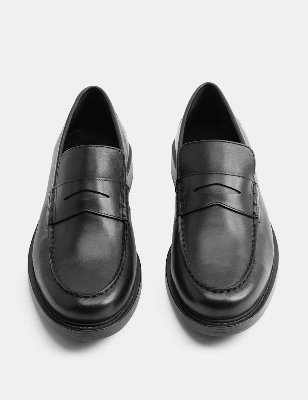 Marks & Spencer M&S Leather Slip On Loafers Black
