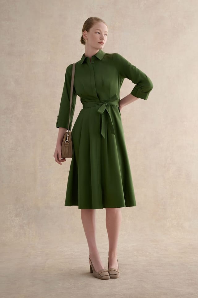 Hobbs London Hobbs London Women's Brigitta Midi Dress in Olive - 3