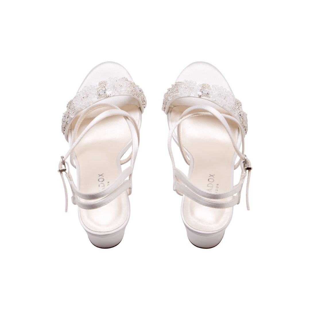 Paradox London Paradox London Women's Atelier' Block Heel Cross Strap Wedding Sandals in Ivory - 3