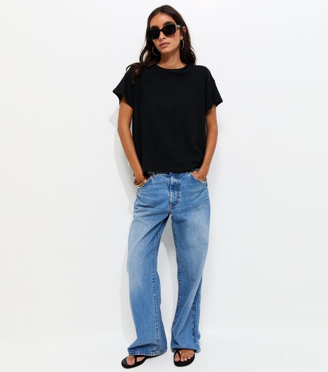 New Look Women's Premium Black Linen Rich Dip Back T-Shirt New Look - 3