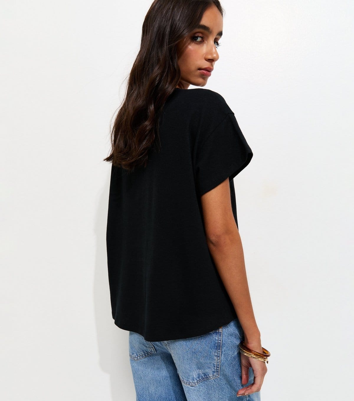 New Look Women's Premium Black Linen Rich Dip Back T-Shirt New Look - 4