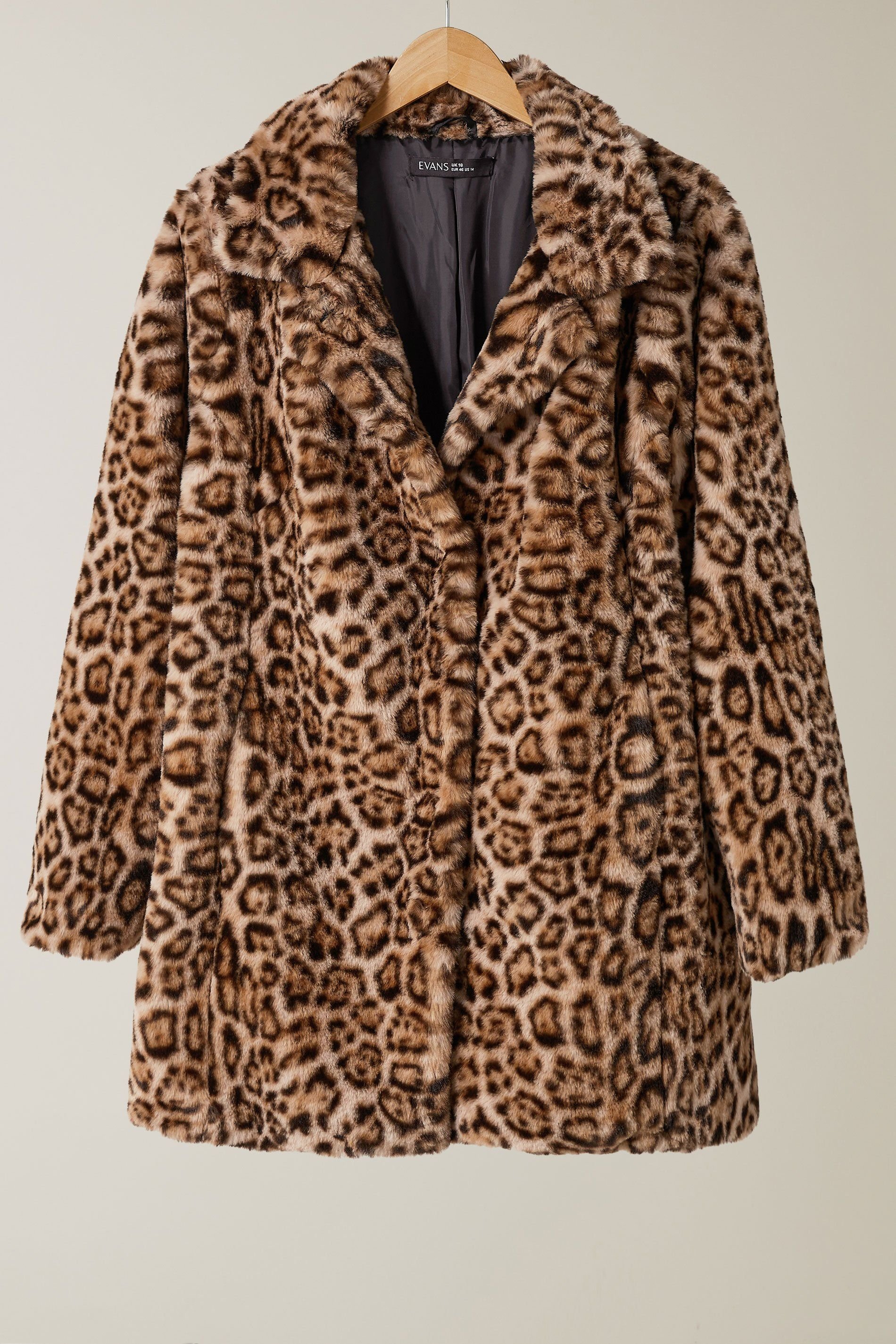 Evans Evans Women's Faux Fur Coat in Brown - 2