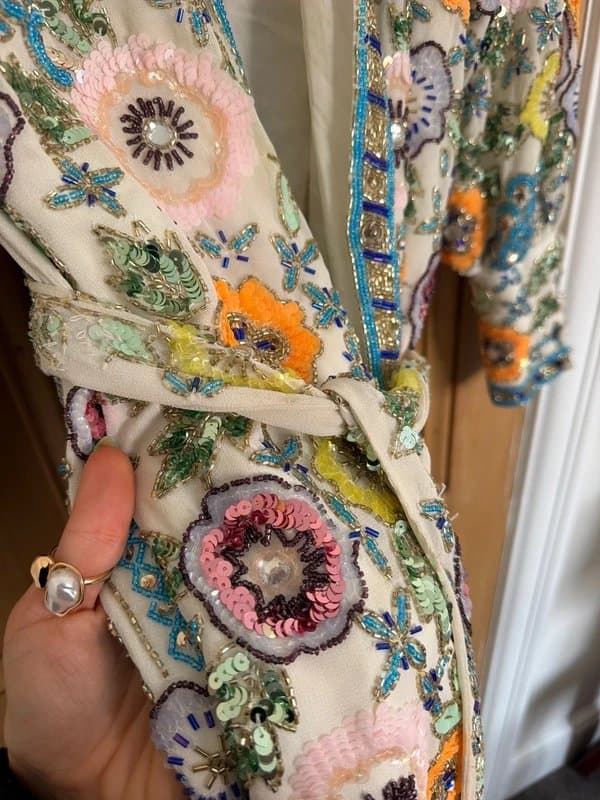 ASOS Asos embellished sequin floral kimono wrap mini dress