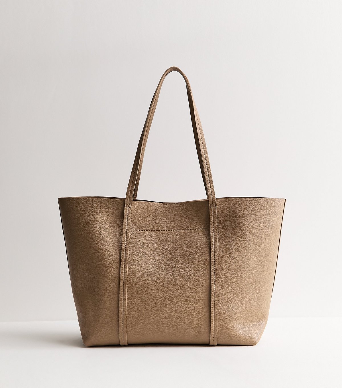 New Look Mink Grained Faux Leather Tote Bag Vegan New Look - 4