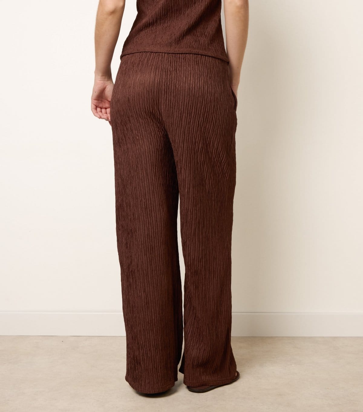 Blue Vanilla Women's Dark Brown Textured Trousers Blue Vanilla New Look - 4