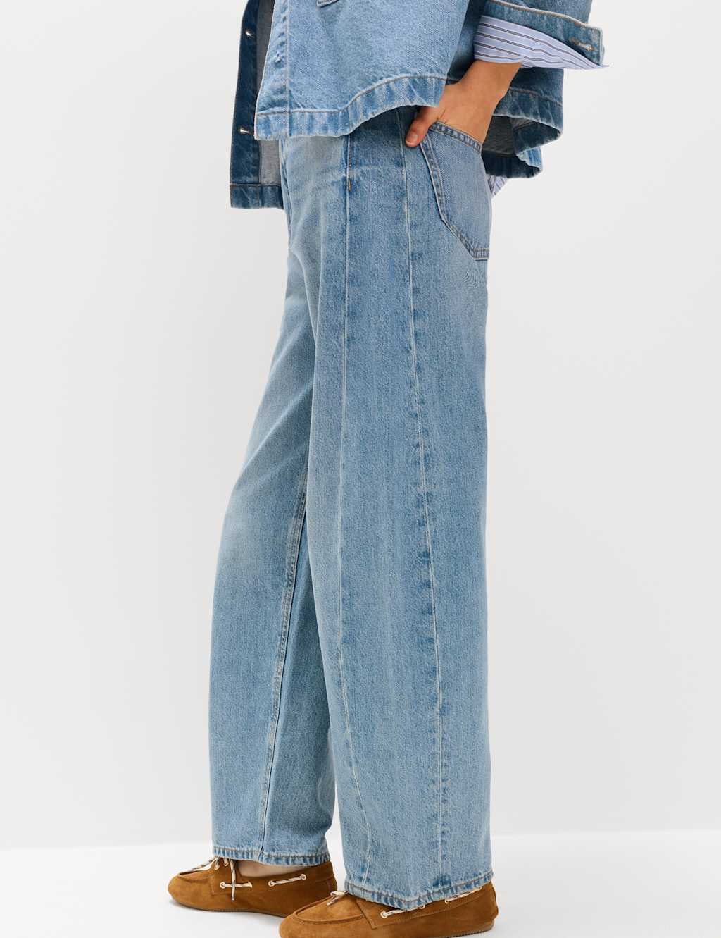 Marks & Spencer M&S Mid Rise Barrel Jeans Light Indigo - 4