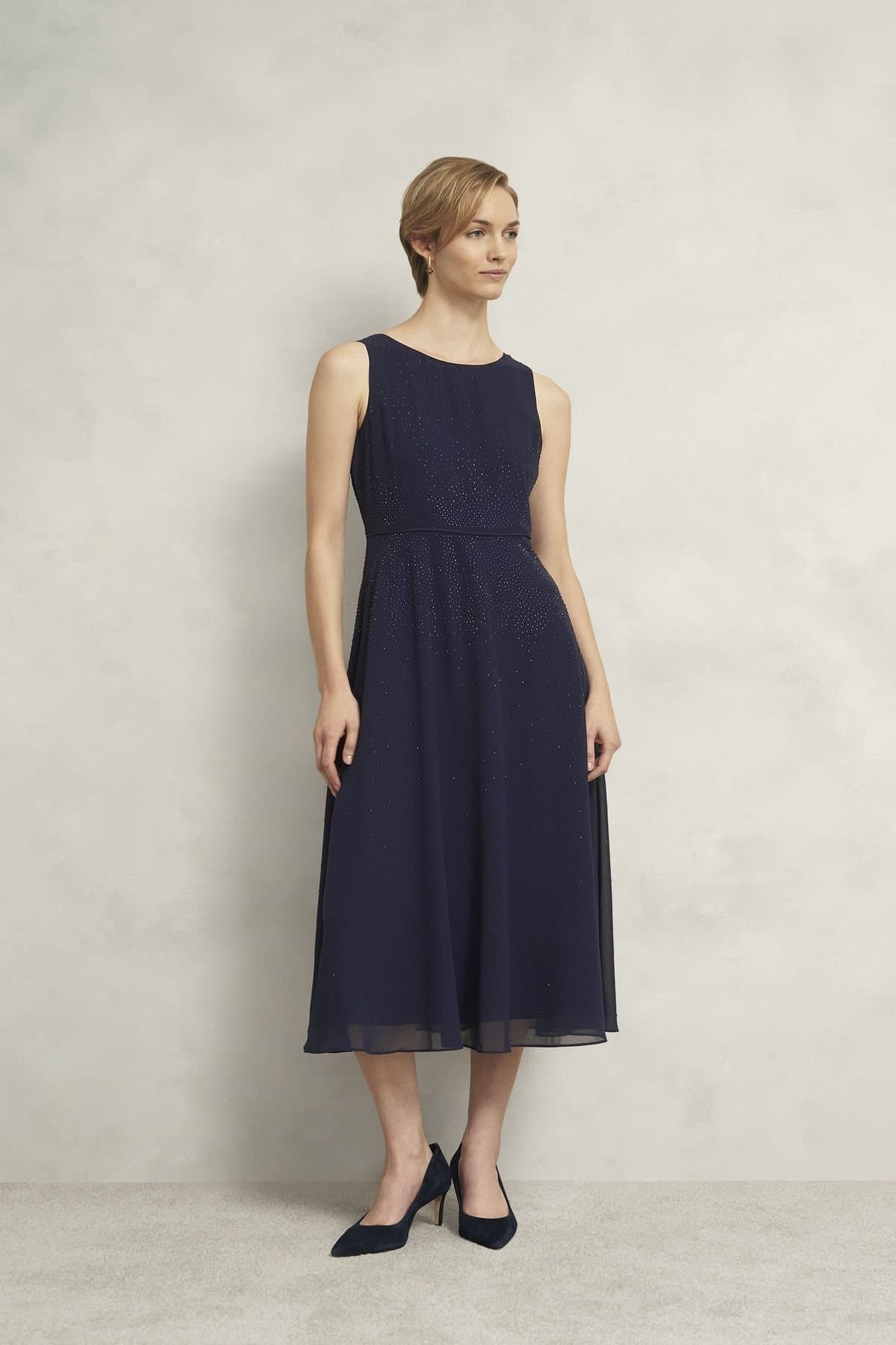 Hobbs London Hobbs London Women's Kiki Midi Dress in Dark Navy