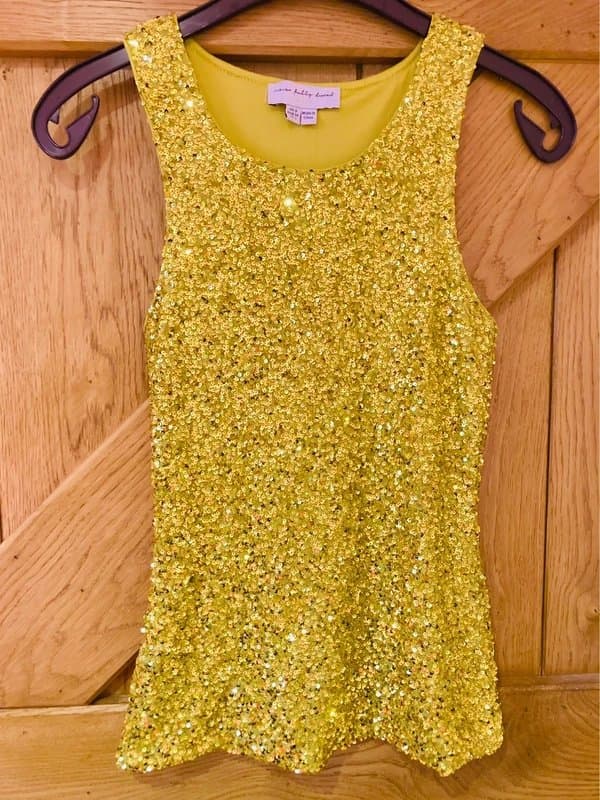 Never Fully Dressed Never fully dressed lime sequin racer back crew neck top 6