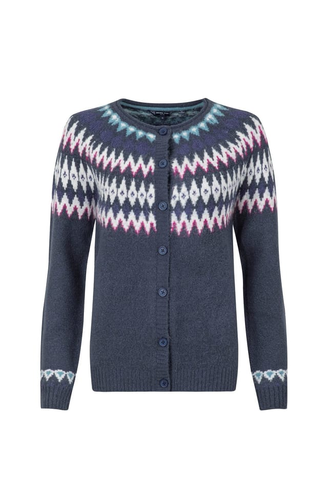 Weird Fish Weird Fish Women's Hatty Fair Isle Cardigan in Navy - 2