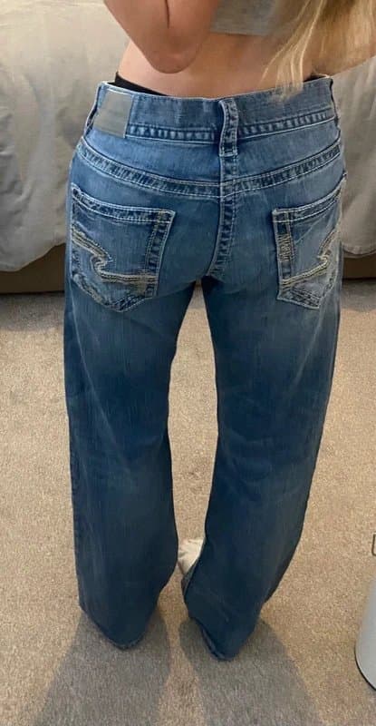Silver Jeans Vintage Y2K silver jeans baggy straight leg denim washed jeans