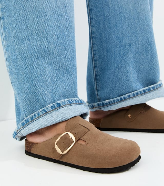 New Look Women's Light Brown Faux Brushed Leather Clogs Vegan New Look - 2