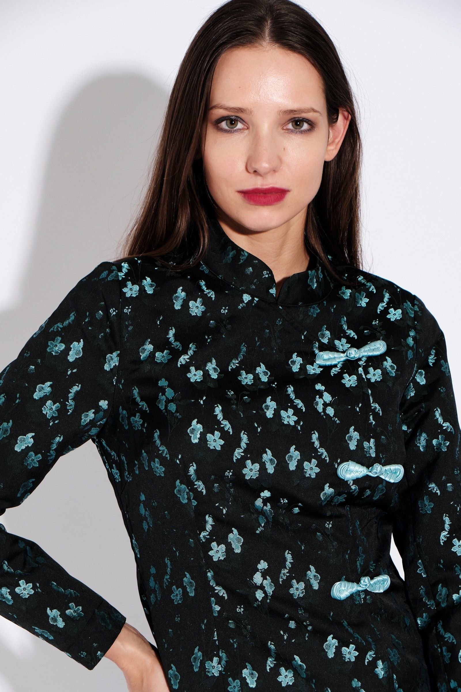 Louche Louche Women's Jun Shanghai Brocade Mini Dress in Black - 3