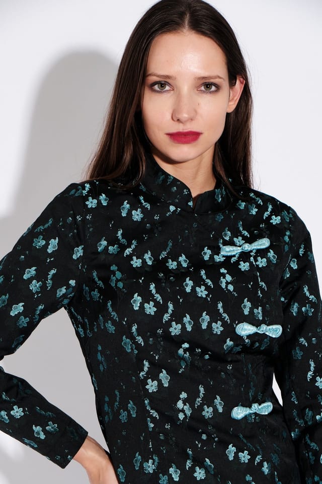 Louche Louche Women's Jun Shanghai Brocade Mini Dress in Black - 3