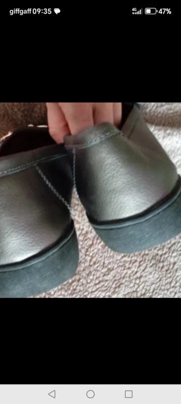 Cotton Traders Cotton traders size 6 silver grey leather shoes flat slip on tbar