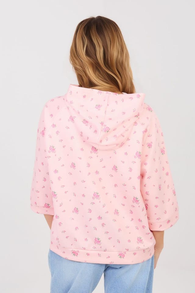 Love Lace Love Lace Women's 3/4 Sleeve Floral Casual Sweatshirt in Pink - 3