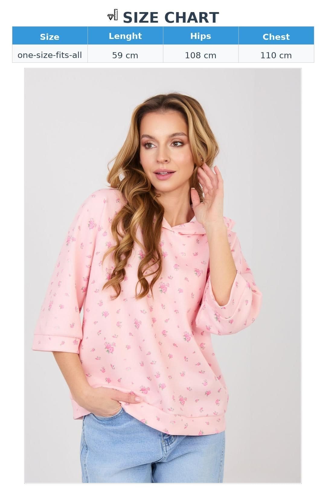 Love Lace Love Lace Women's 3/4 Sleeve Floral Casual Sweatshirt in Pink - 4